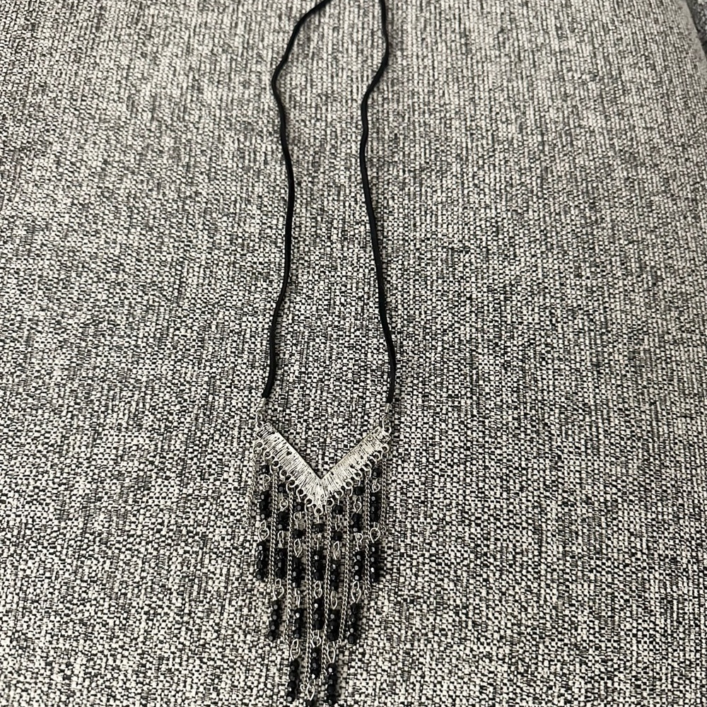 Elegant Black and Silver Necklace